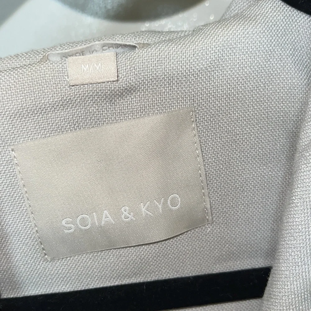 Soia & Kyo light grey hood flowy long vest - Picture 4 of 6